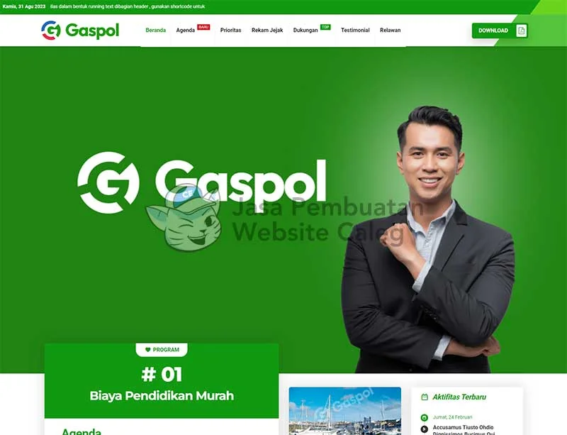 Jasa Pembuatan Website Caleg Desain Premium Murah