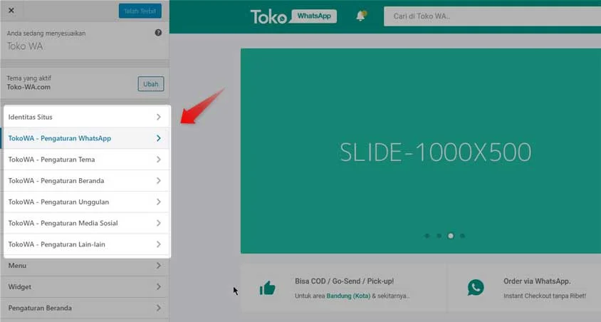 100% Customizer Jasa Website WA