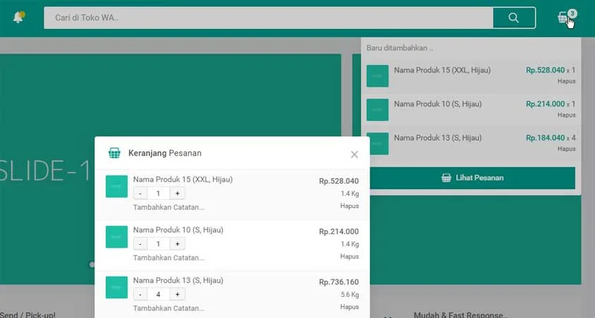 Multi order Toko Online WhatsApp