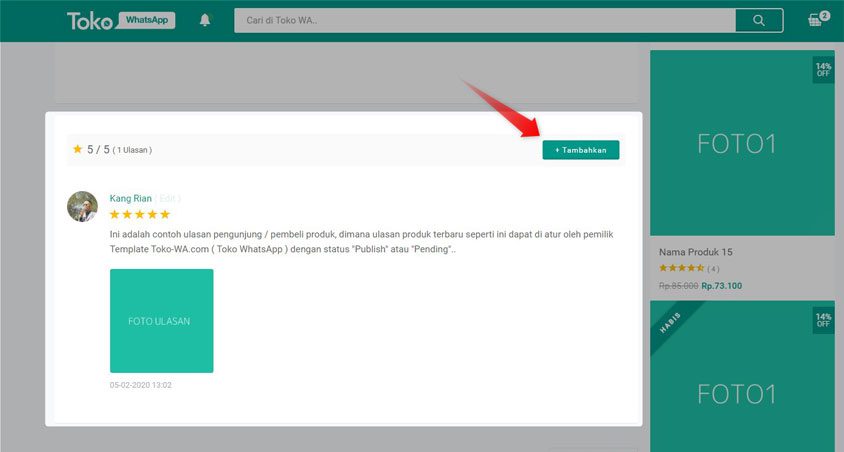 Review Product jasa web WA