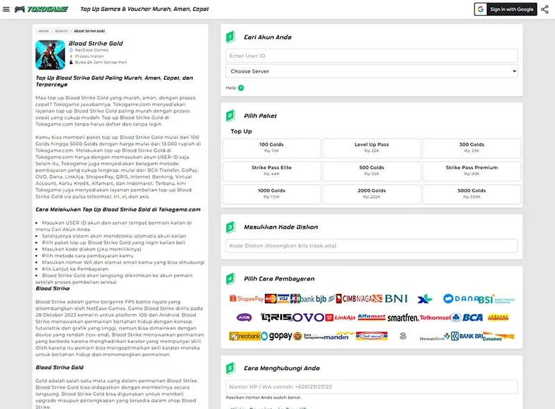 Fitur Unggulan jasa website topup game