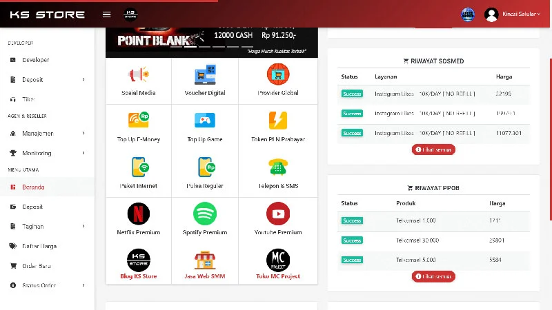 Jasa Website Pulsa Murah Terbaik PRO Mantab Gud