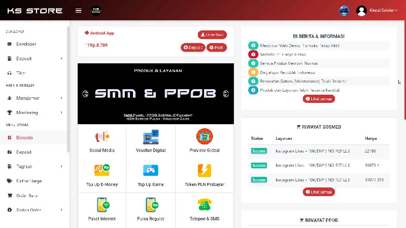 Jasa Website Pulsa Murah Terbaik PRO Mantab